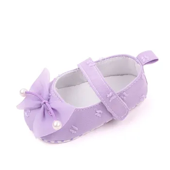 Bowknot נסיכה נעלי בנות תינוק מוצק צבע מפלגה פעוט נעלי תינוק בן יומו בקיץ נעלי הראשונה מהלכים חדשים רך סנדלים